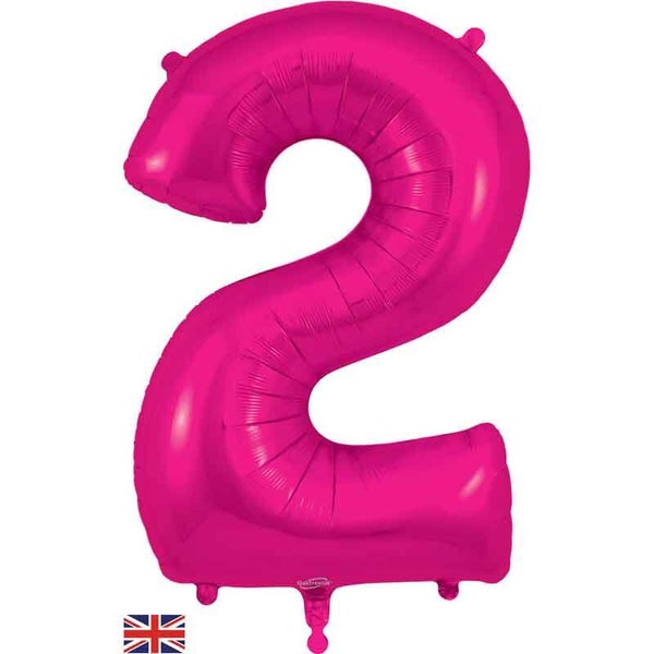 Classic pink no.2 helium balloon