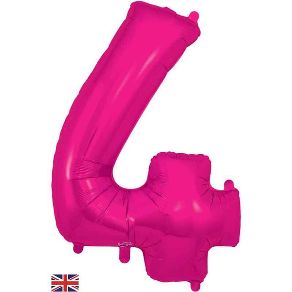 Classic pink no.4 helium balloon