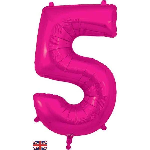 Classic pink no.5 helium balloon