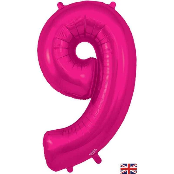 Classic pink no.9 helium balloon