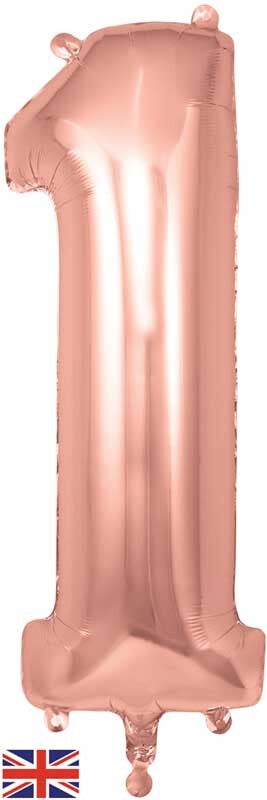 Rose gold no.1 helium balloon