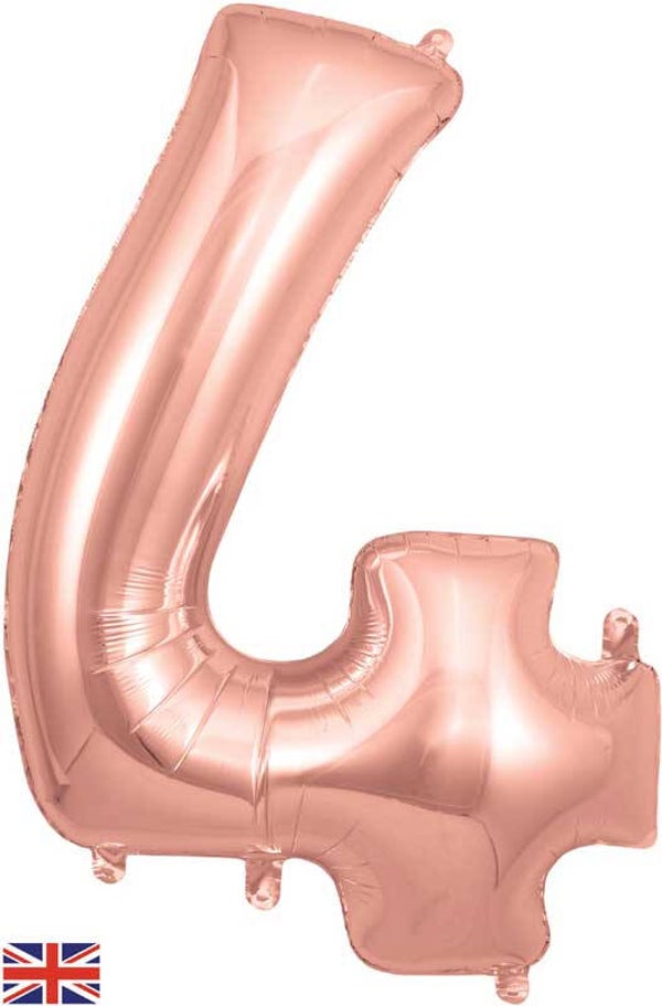 Rose gold no.4 helium balloon