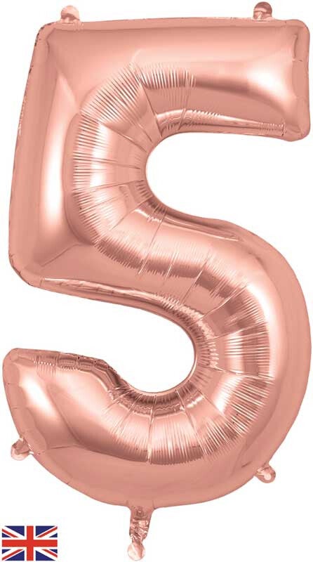 Rose gold no.5 helium balloon