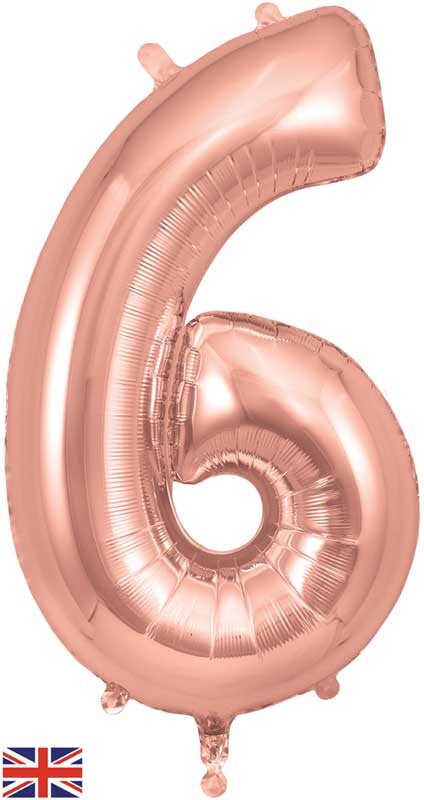 Rose gold no.6 helium balloon
