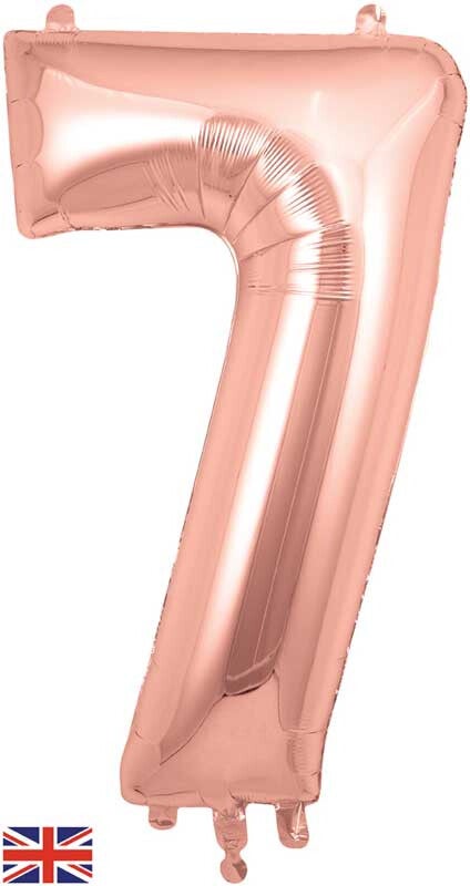 Rose gold no.7 helium balloon