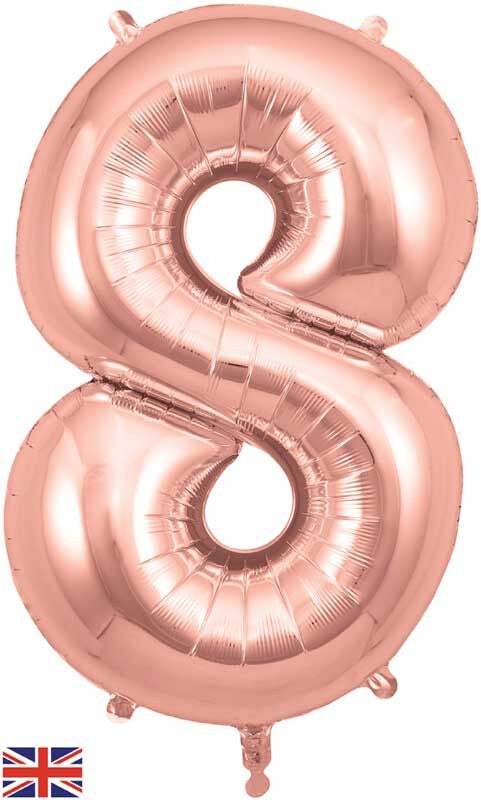 Rose gold no.8 helium balloon
