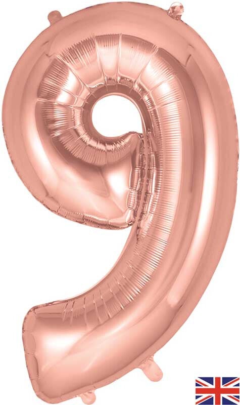 Rose gold no.9 helium balloon
