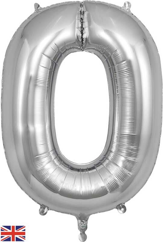 Classic silver no.0 helium balloon