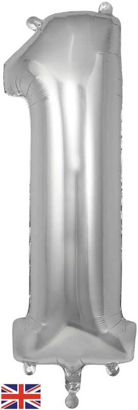 Classic silver no.1 helium balloon