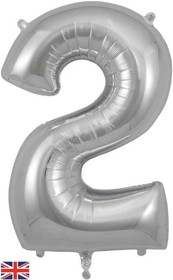Classic silver no.2 helium balloon