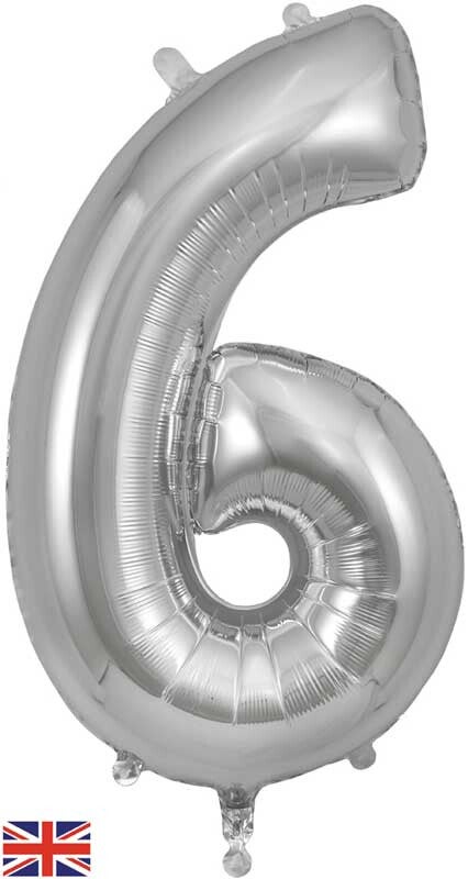 Classic silver no.6 helium balloon