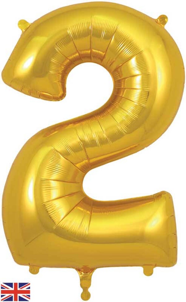 Classic gold no.2 helium balloon