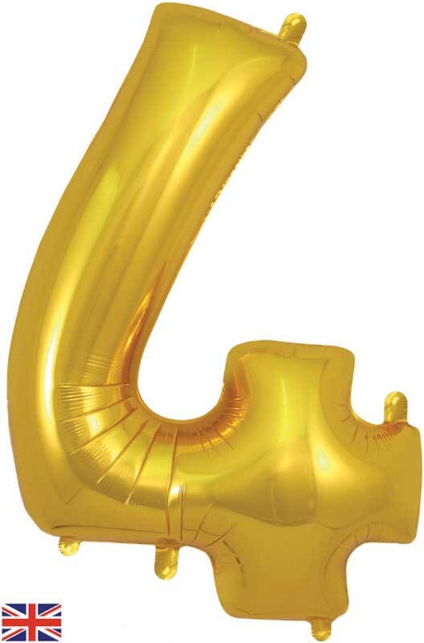 Classic gold no.4 helium balloon