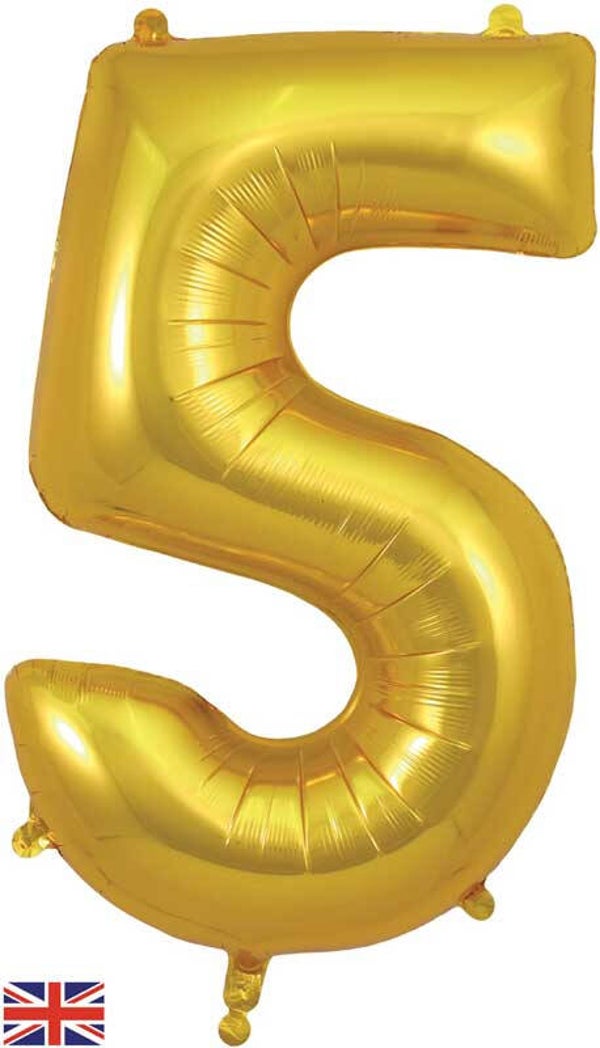 Classic gold no.5 helium balloon