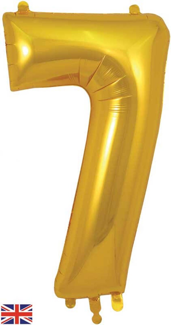 Classic gold no.7 helium balloon