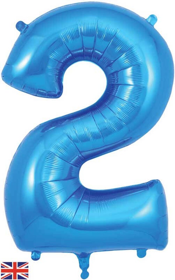Classic blue no.2 helium balloon