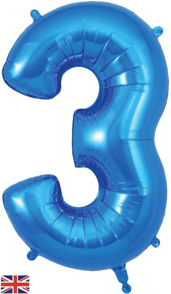 Classic blue no.3 helium balloon