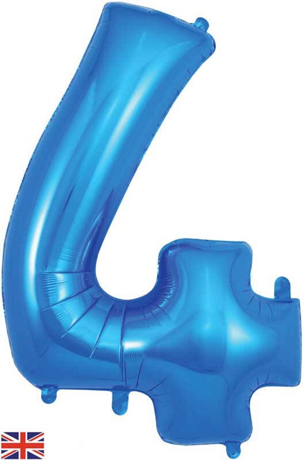 Classic blue no.4 helium balloon