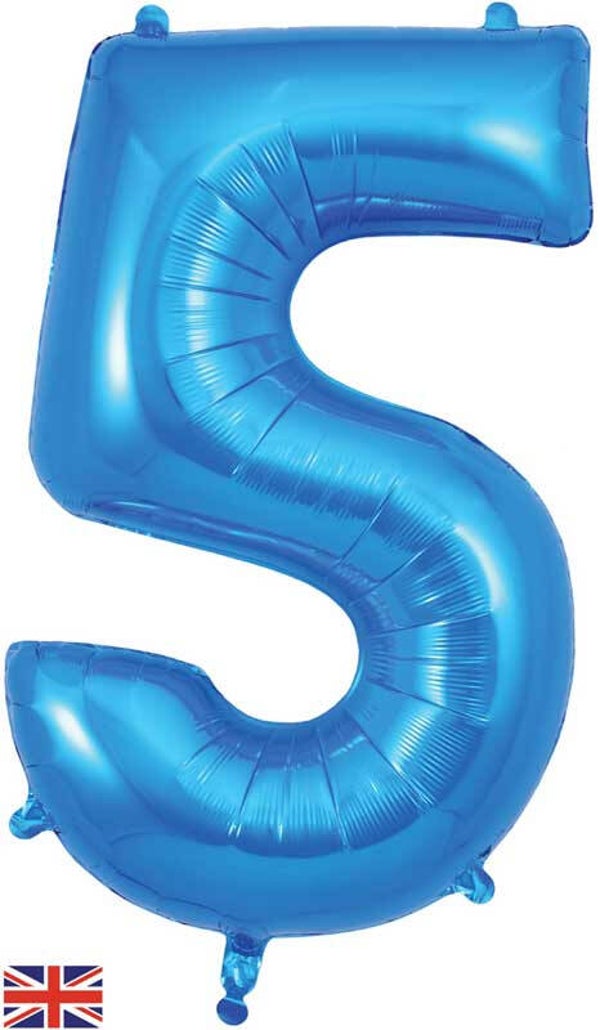 Classic blue no.5 helium balloon