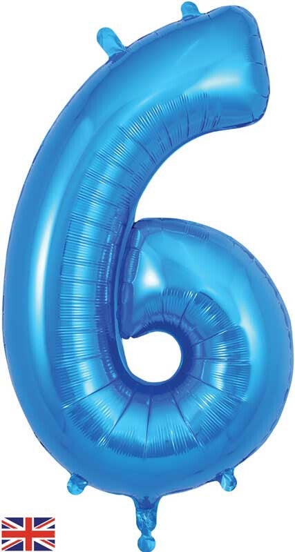 Classic blue no.6 helium balloon