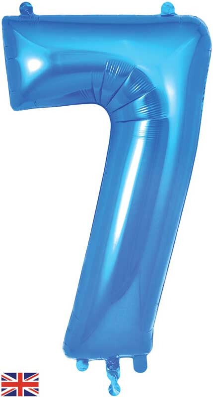 Classic blue no.7 helium balloon