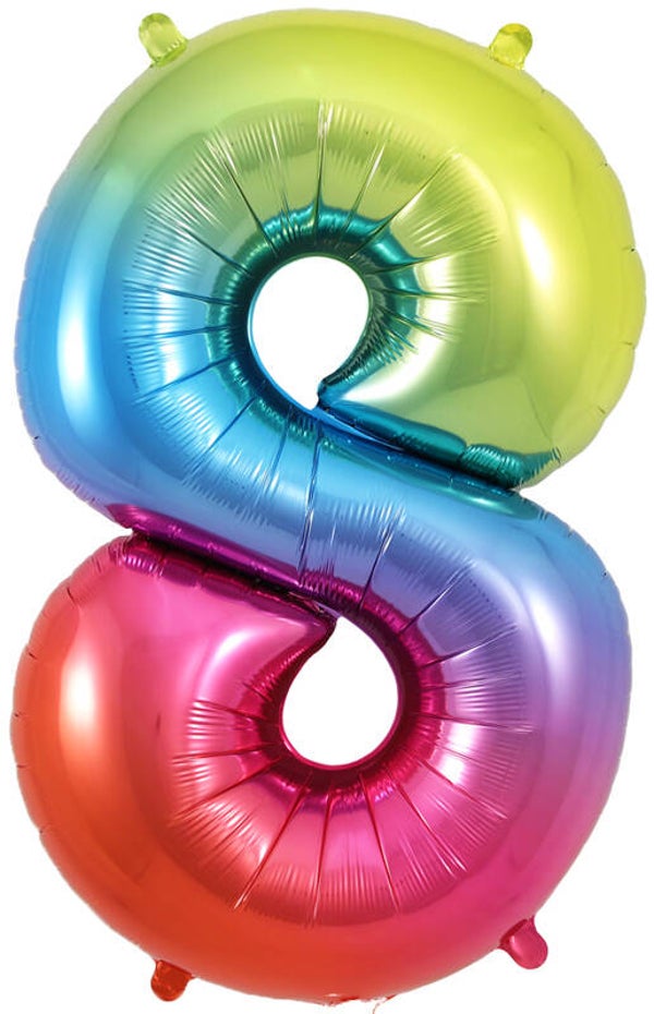 Rainbow no.8 helium balloon