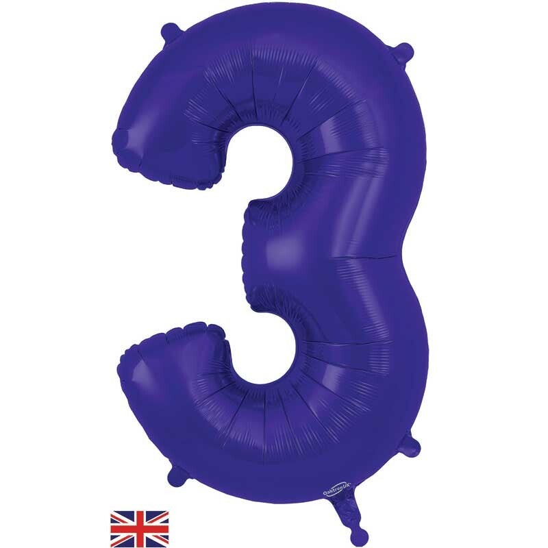 Purple no.3 helium balloon