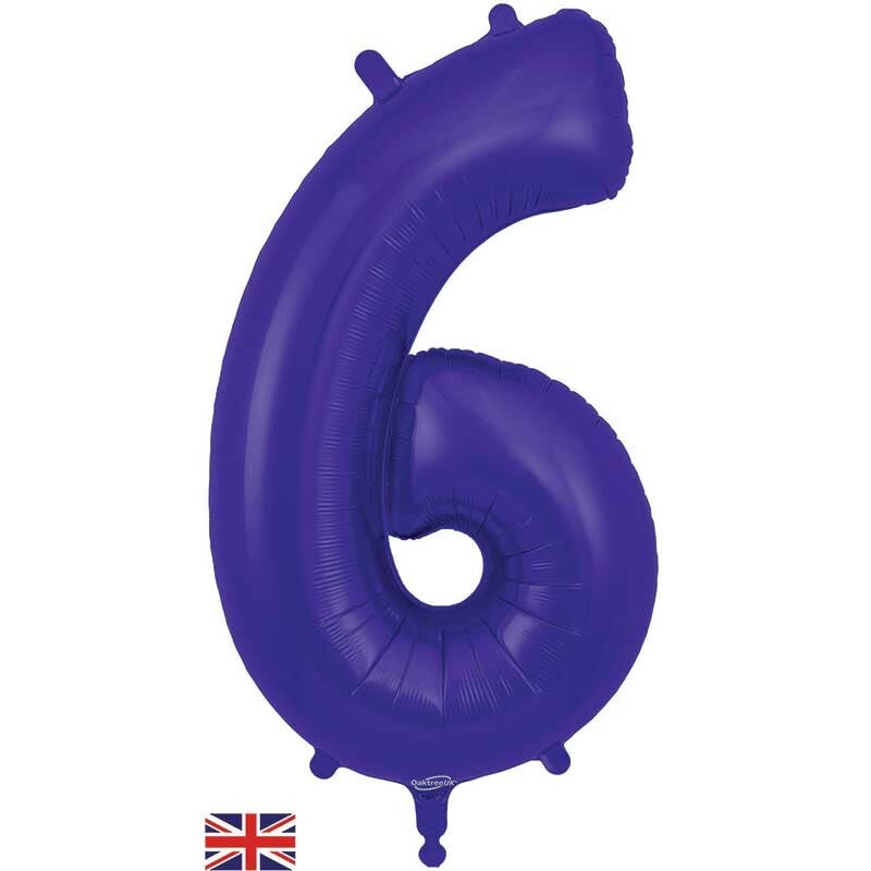 Purple no.6 helium balloon