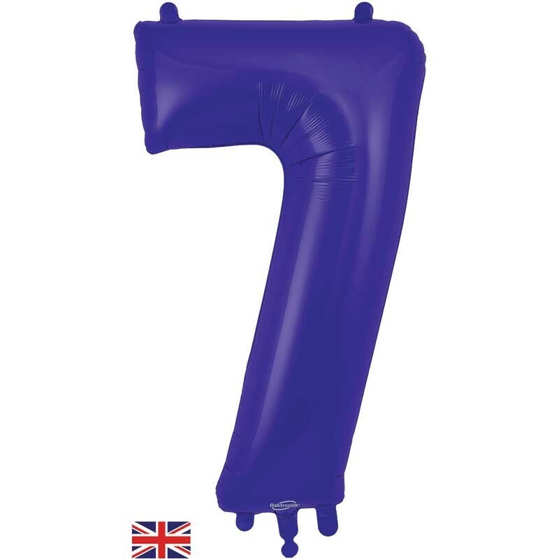 Purple no.7 helium balloon