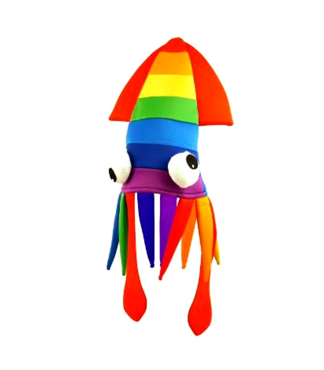 Rainbow squid hat