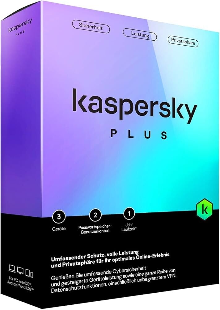 Kaspersky Plus (CBA) voor 1, 3, 4, 5 of 10 apparaten 1 jaar (automatische verlenging