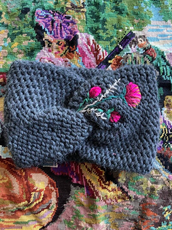 Fascia capelli ricamata