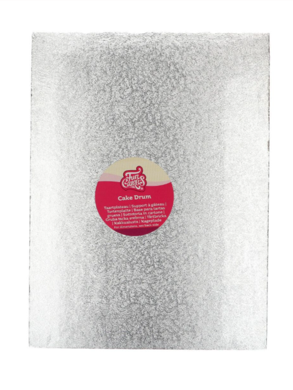 Tortenplatte Rechteckig 40 x 30 cm - Silbern
