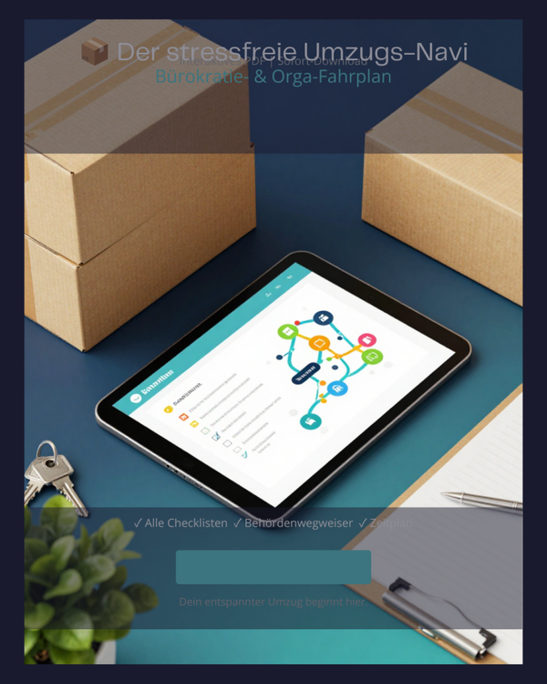 📦 Der stressfreie Umzugs-Navi | Bürokratie- & Orga-Fahrplan (Interaktives PDF)
