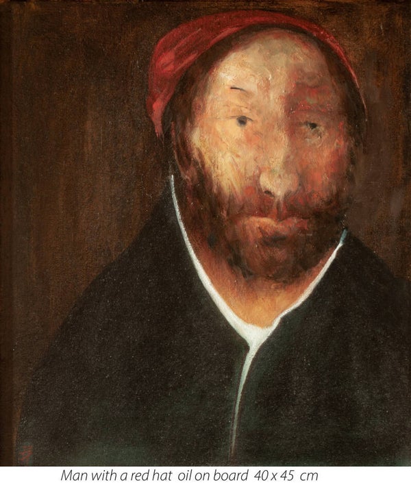 Man with a red hat