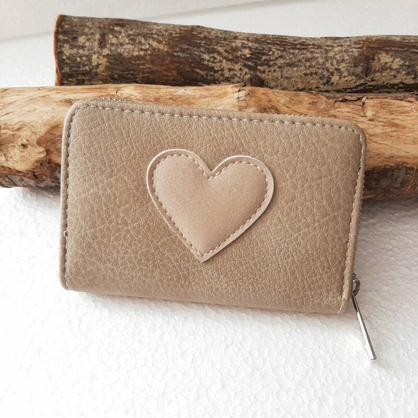 Bruine hart portemonnee