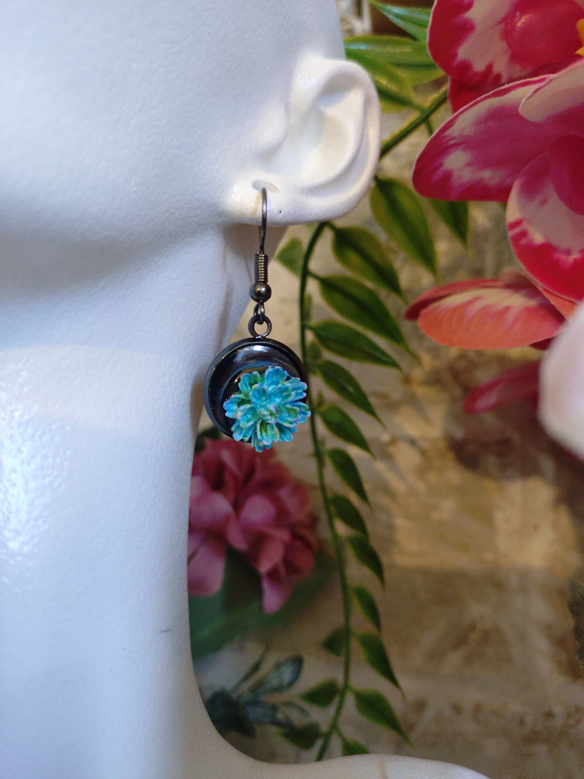 Boucles d'oreilles cabochon turquoise