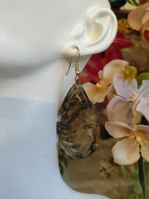 Boucles d'oreilles découpée pailleté