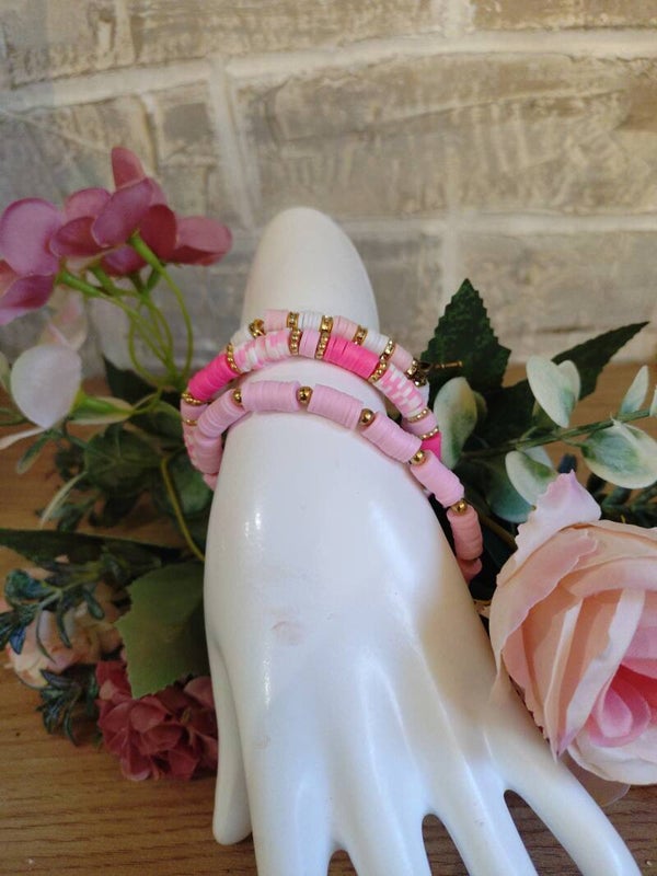 Bracelet en perle d'argile lot de 3