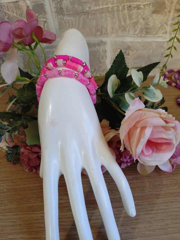 Bracelet en perle d'argile lot de 3