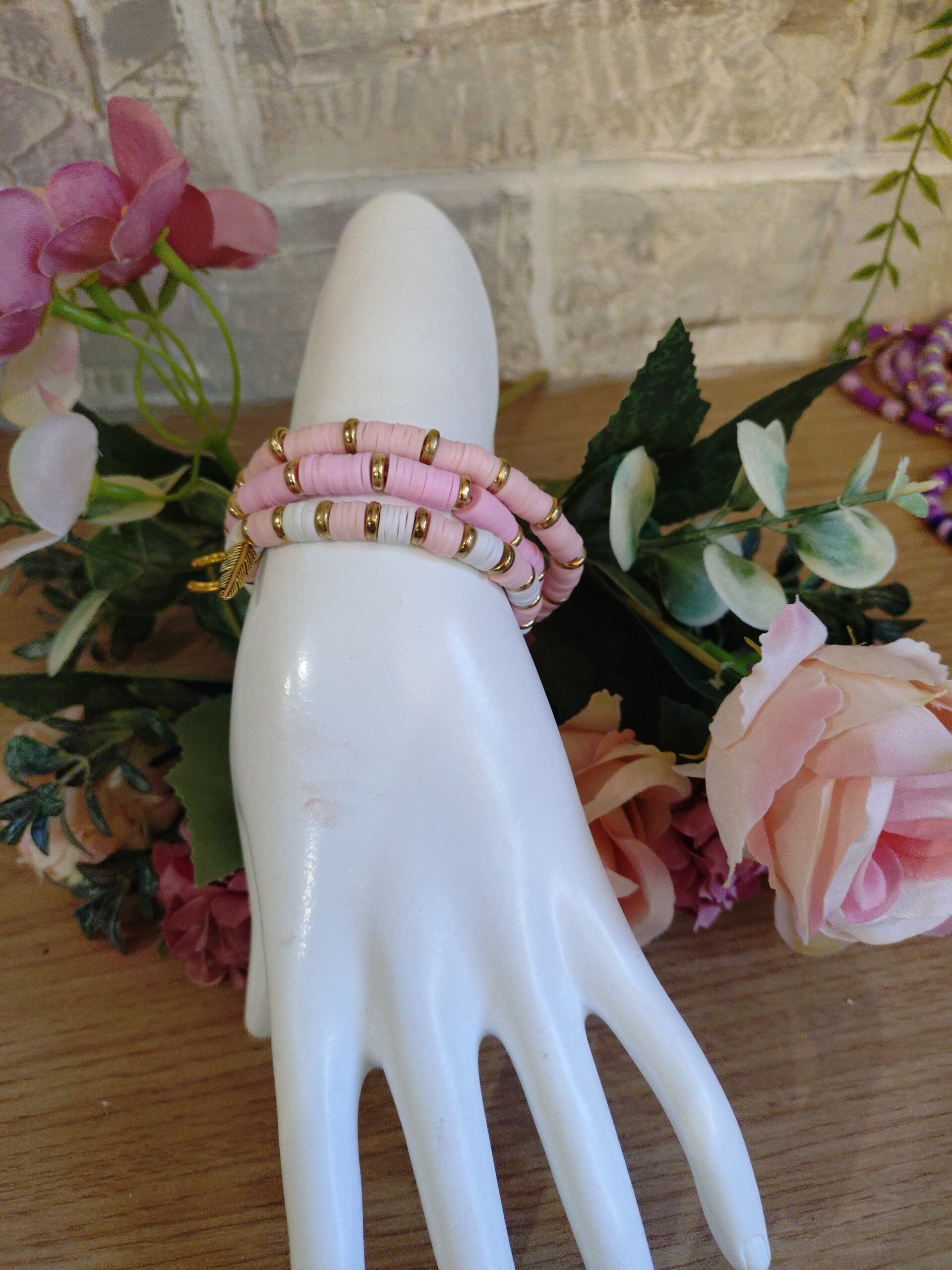 Bracelet en perle d'argile lot de 3