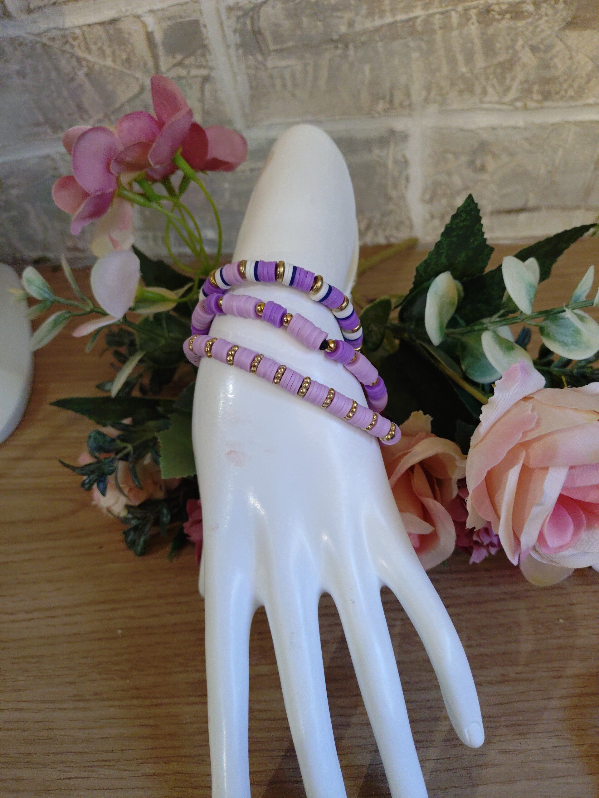 Bracelet perle d'argile lot de 3