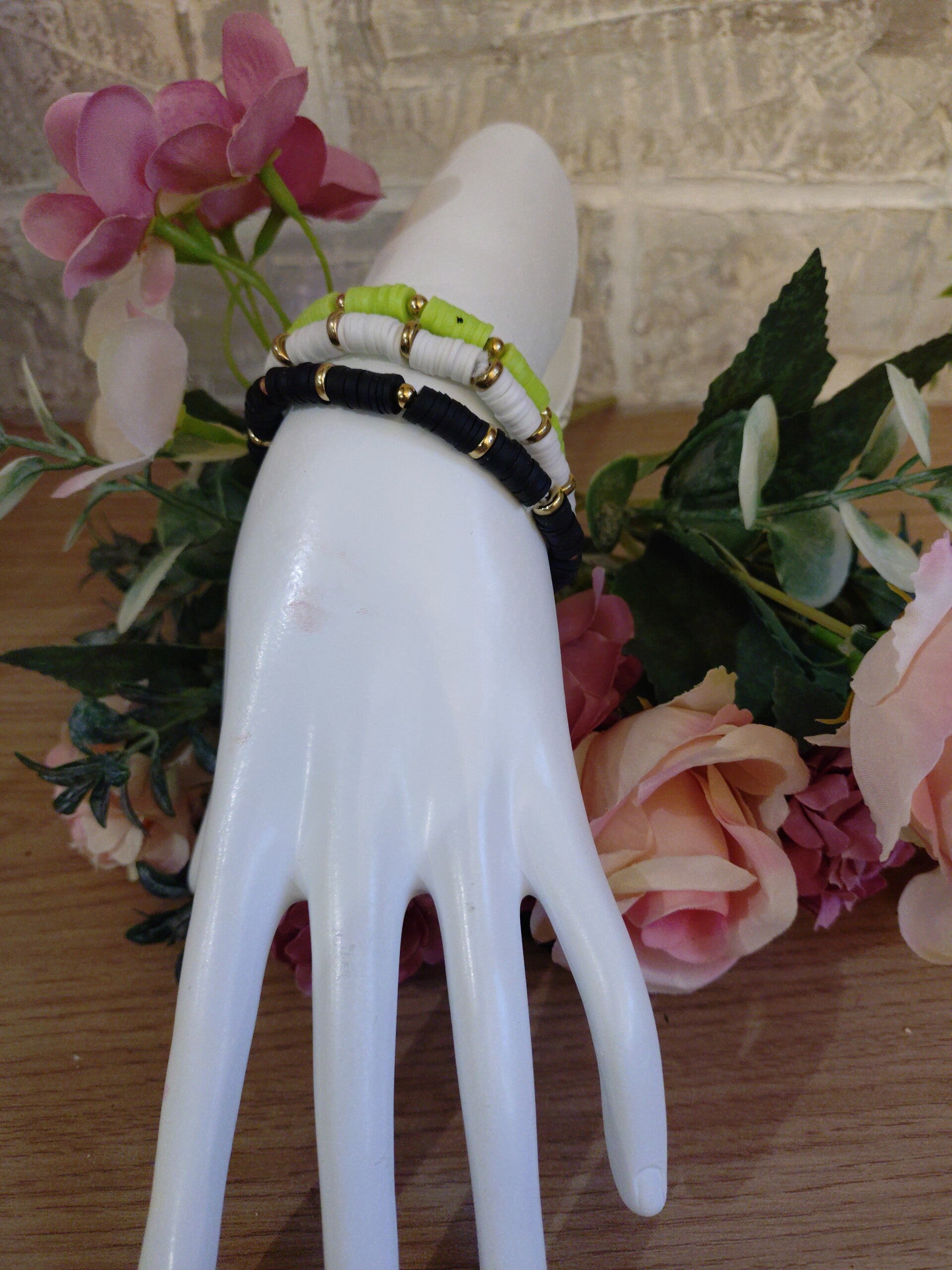 Bracelet perle d'argile lot de 3