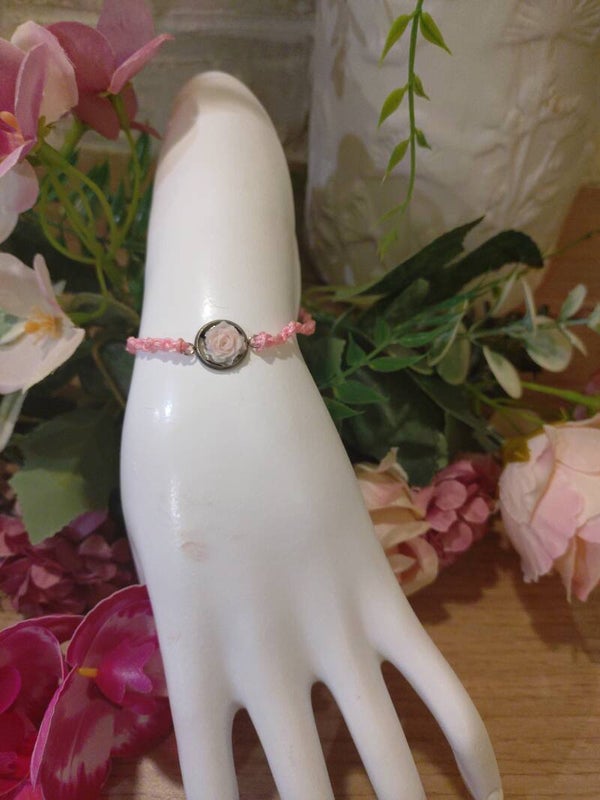 Bracelet rose et argent