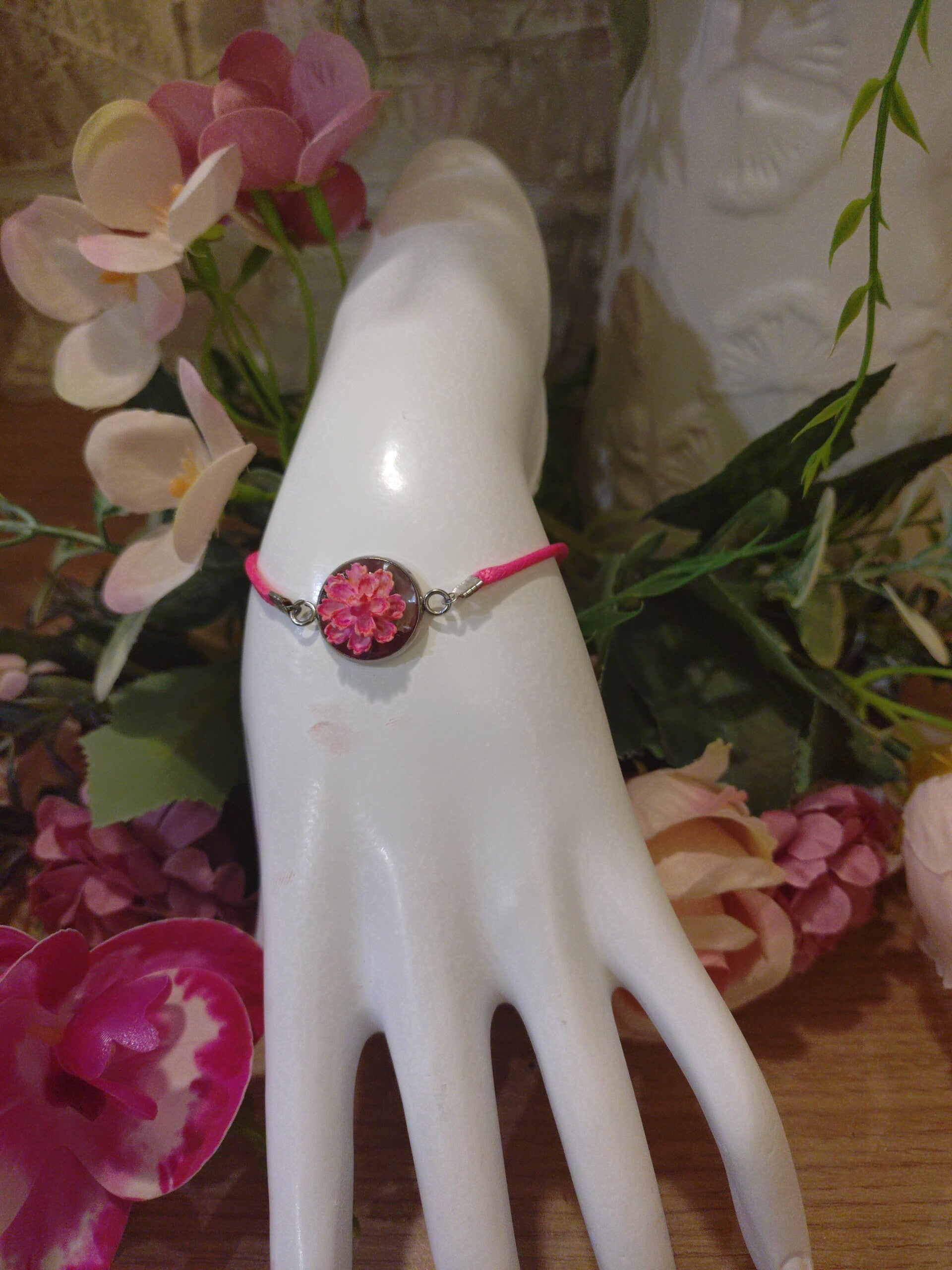 Bracelet rose et argent