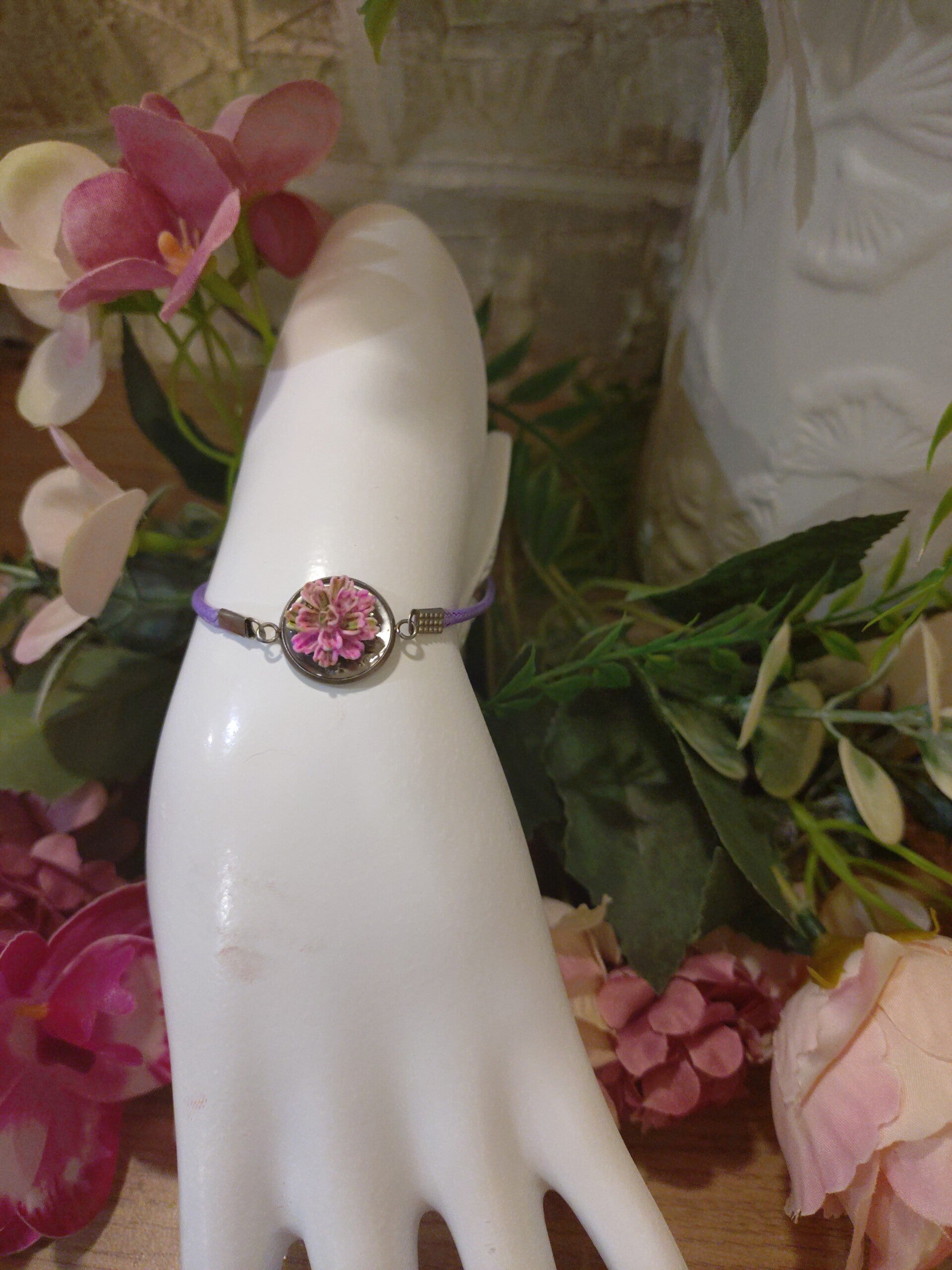Bracelet parme et argent
