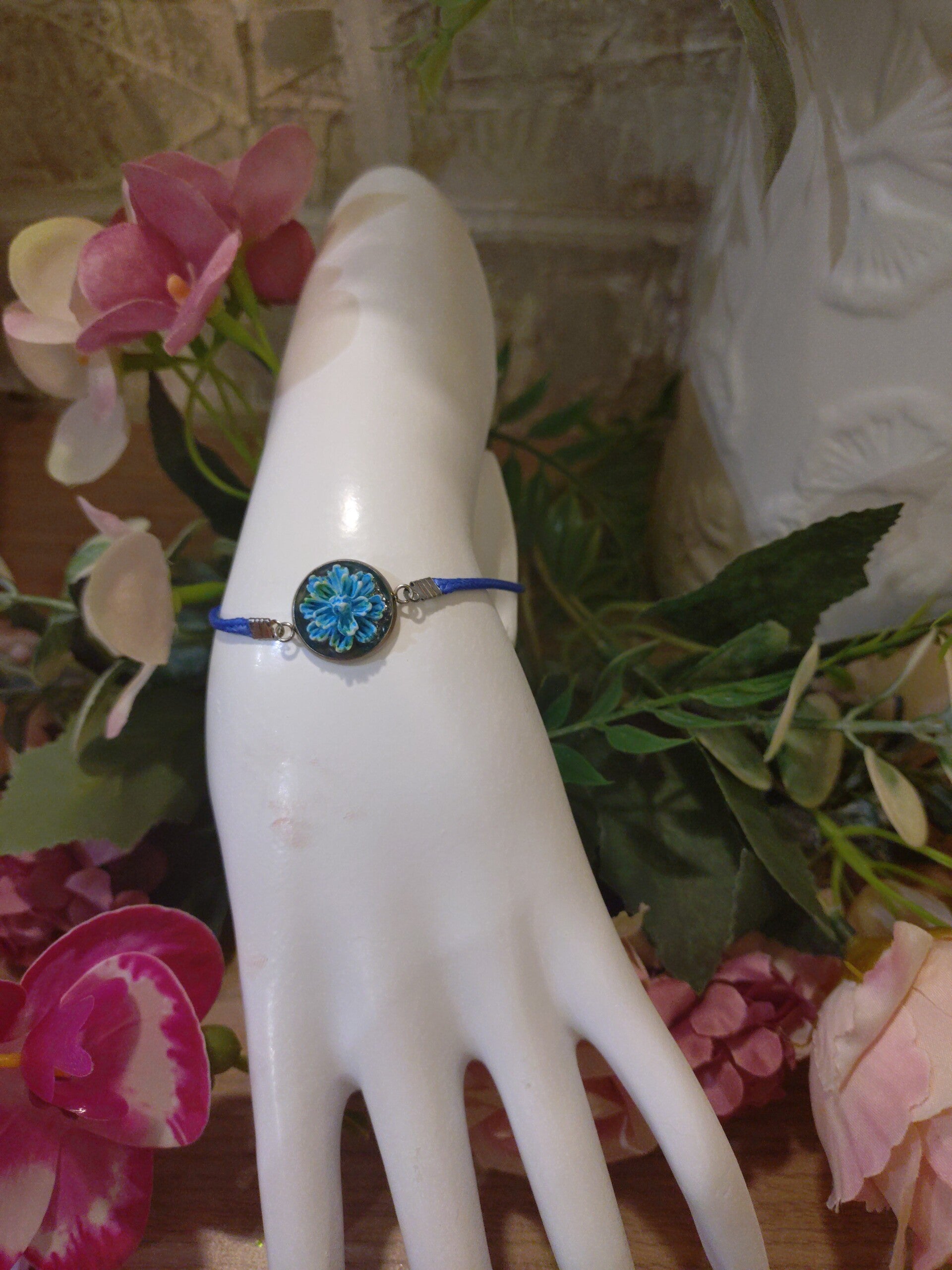 Bracelet bleu et argent