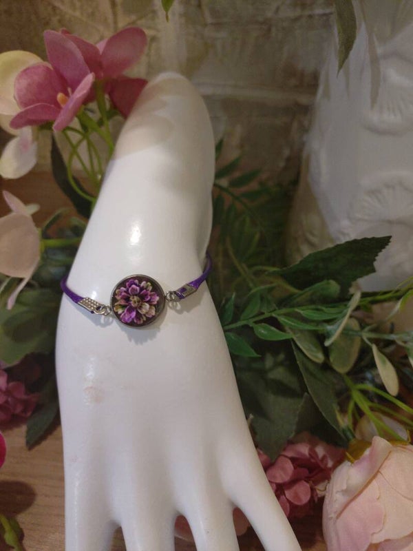 Bracelet mauve argent
