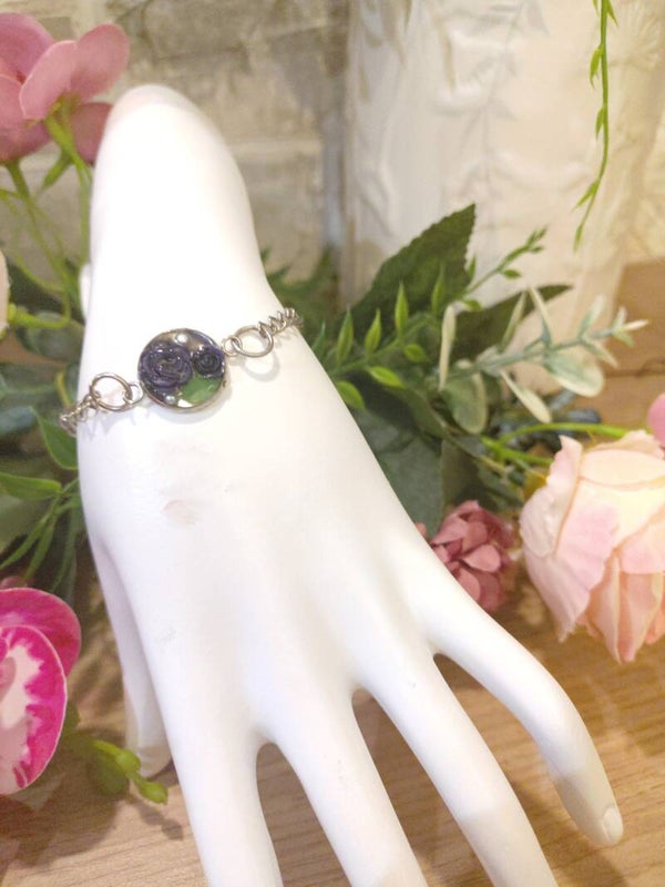 Bracelet noir et argent