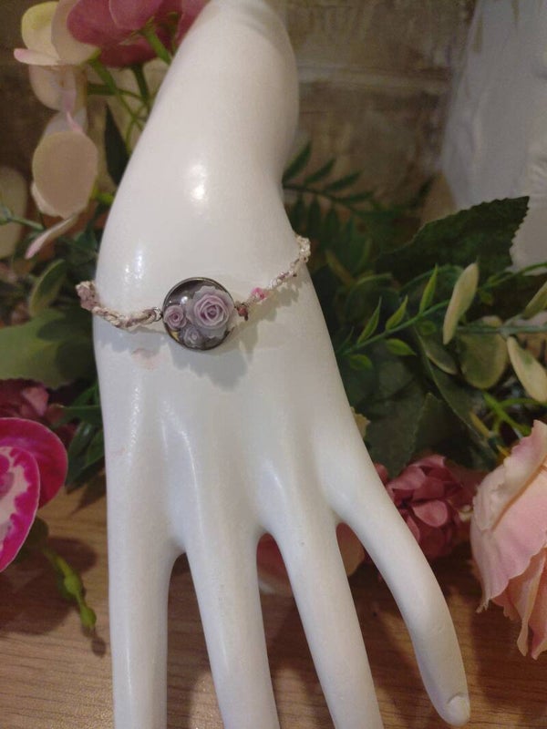 Bracelet naturel et parme